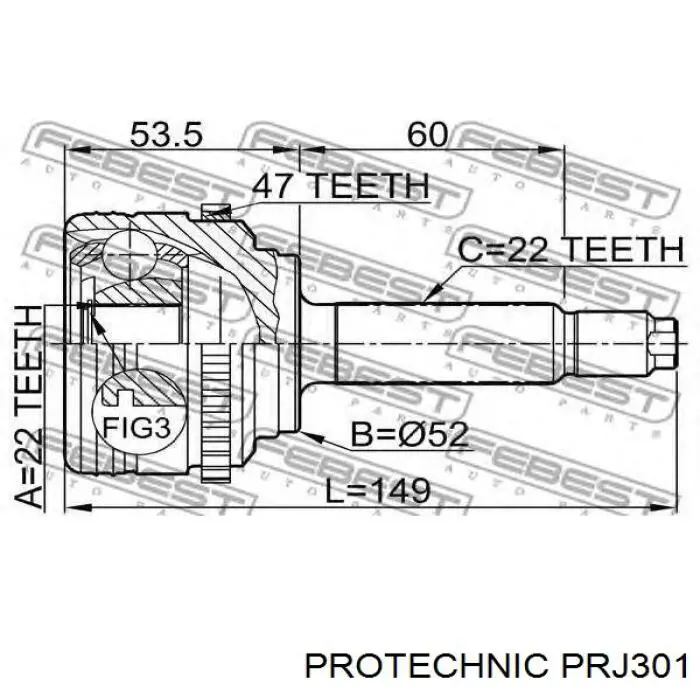 Junta homocinética exterior delantera Chevrolet Aveo 2 T250, T255