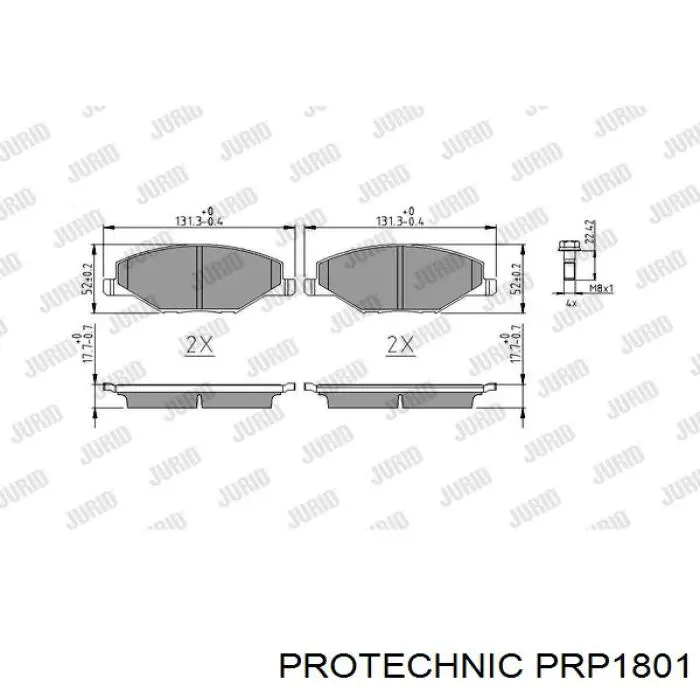 PRP1801 Protechnic pastillas de freno delanteras