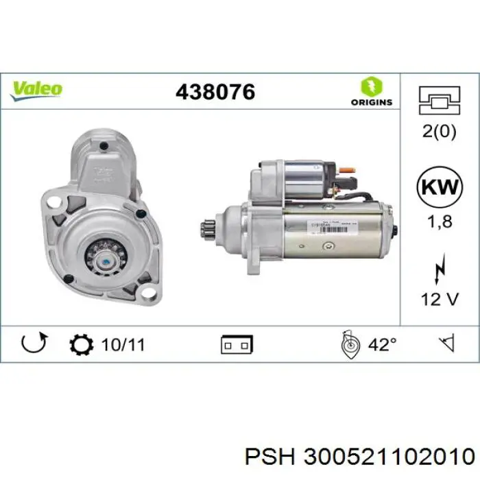 300521102010 PSH motor de arranque