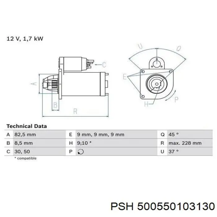 500550103130 PSH motor de arranque