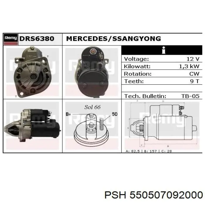 550507092000 PSH motor de arranque