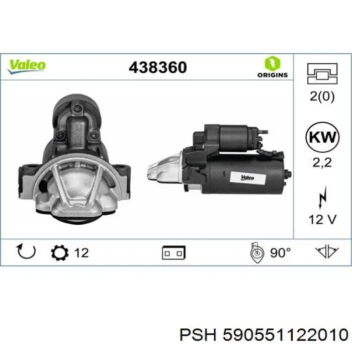 590551122010 PSH motor de arranque