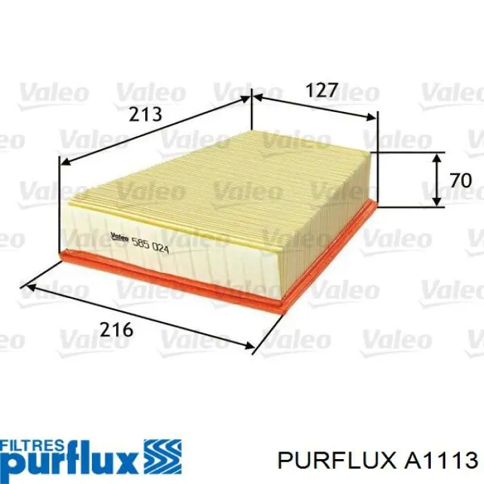 Filtro de aire A1113 Purflux