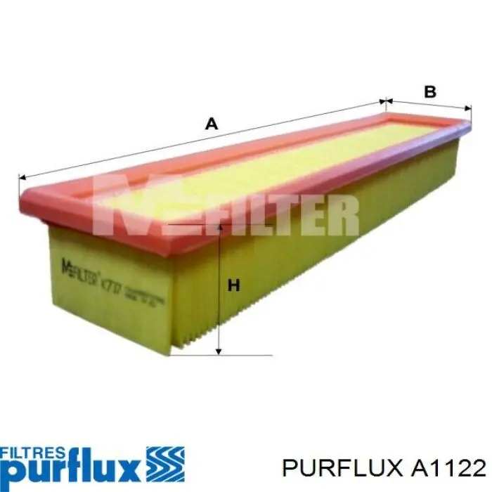 A1122 Purflux Filtro de aire de motor