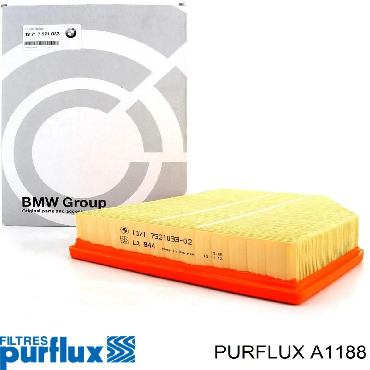 A1188 Purflux Filtro de aire de motor
