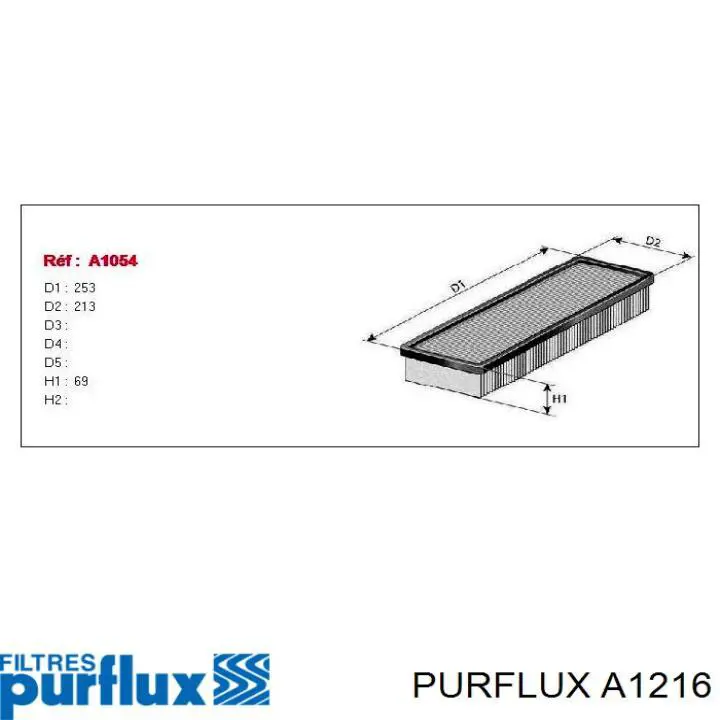 Filtro de aire A1216 Purflux