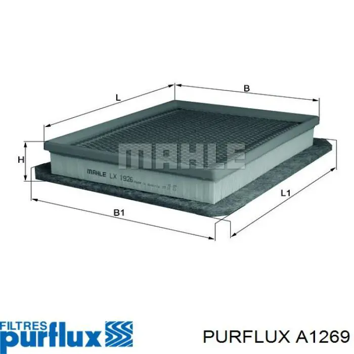 A1269 Purflux Filtro de aire de motor