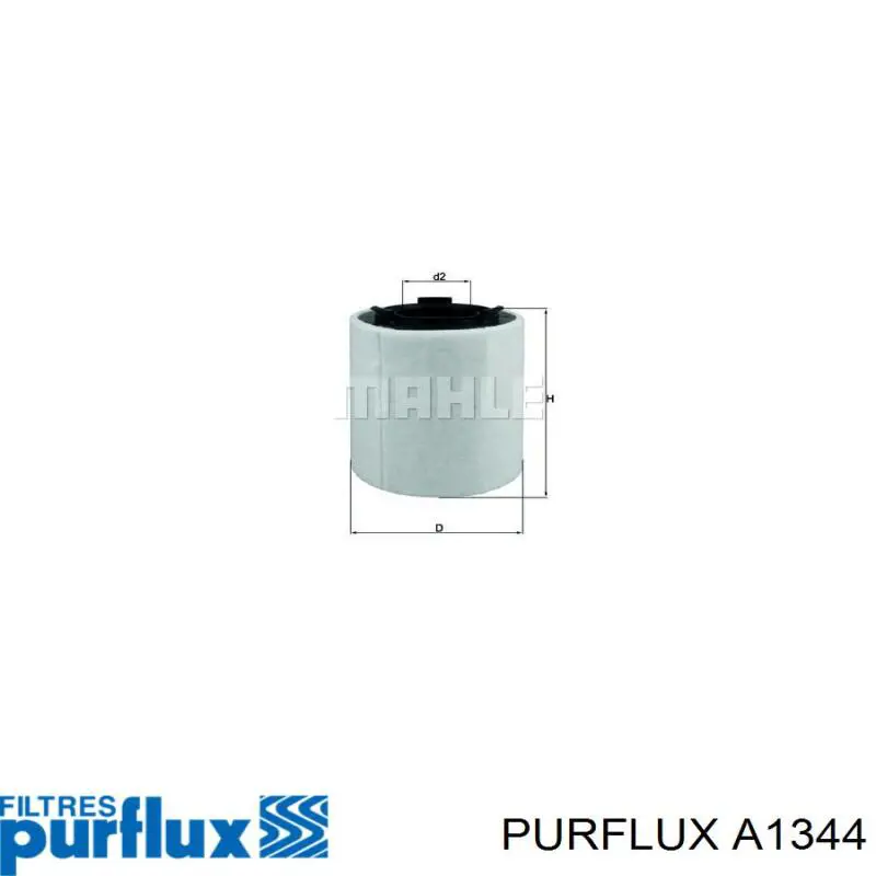 A1344 Purflux Filtro de aire de motor