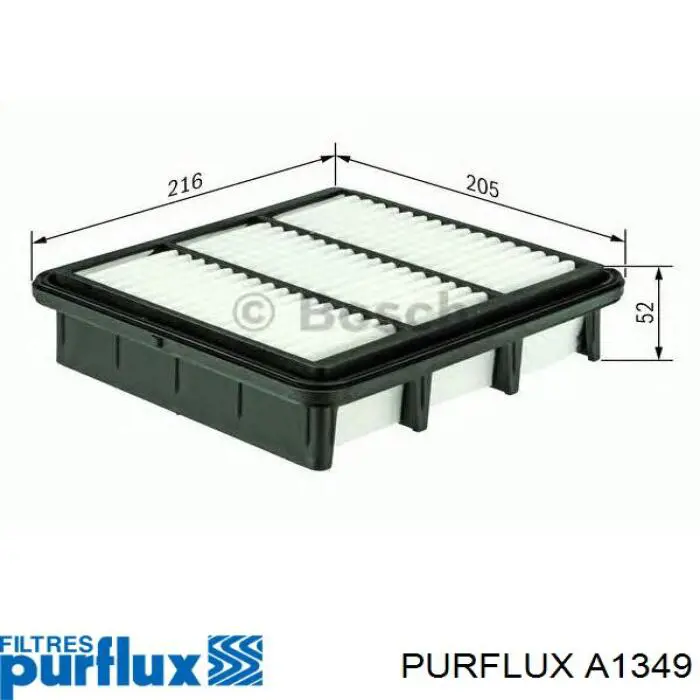 A1349 Purflux Filtro de aire de motor