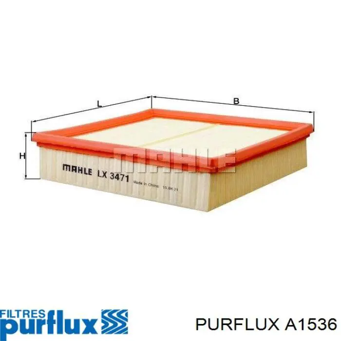 A1536 Purflux Filtro de aire de motor