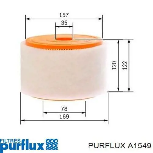 El filtro de aire Purflux A1549 precio, desde 14,39 EUR