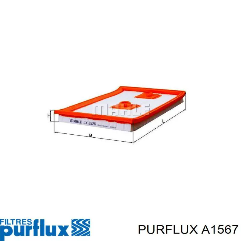 Filtro de aire A1567 Purflux