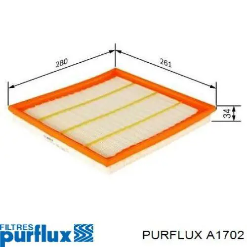 A1702 Purflux filtro de aire