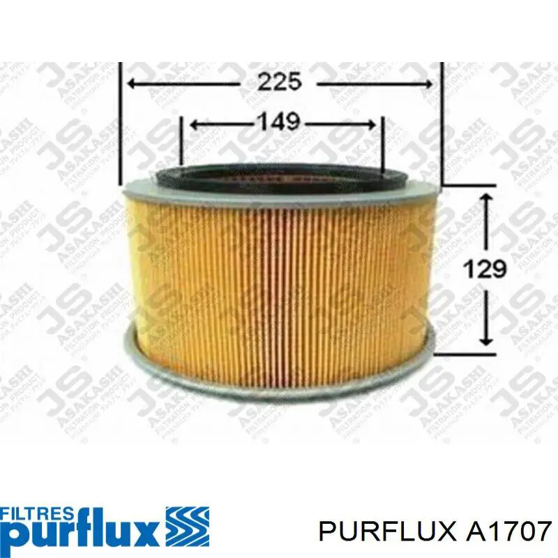Filtro de aire A1707 Purflux
