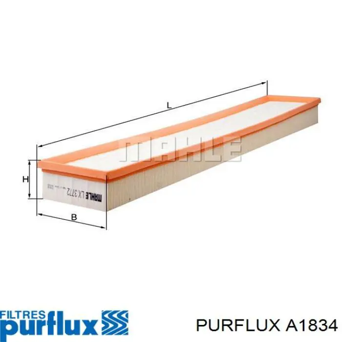 A1834 Purflux filtro de aire