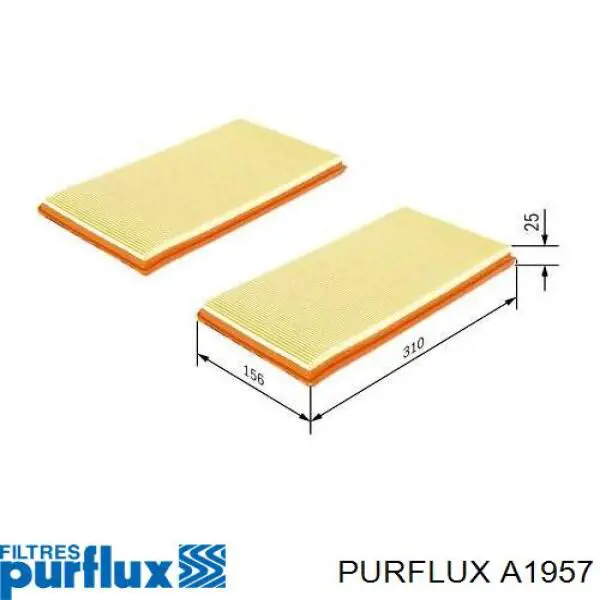 A1957 Purflux filtro de aire