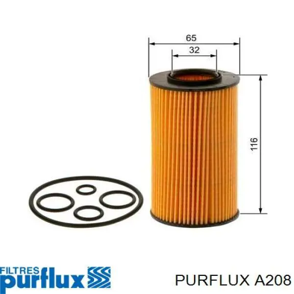 A208 Purflux Filtro de aire de motor