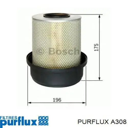 A308 Purflux Filtro de aire de motor