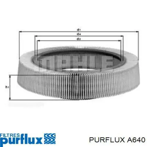 A640 Purflux Filtro de aire de motor