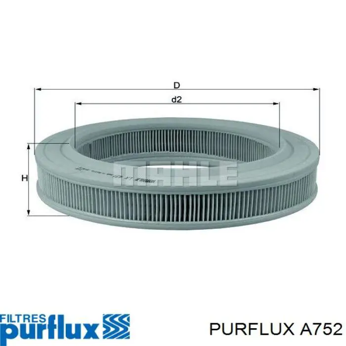 A752 Purflux filtro de aire