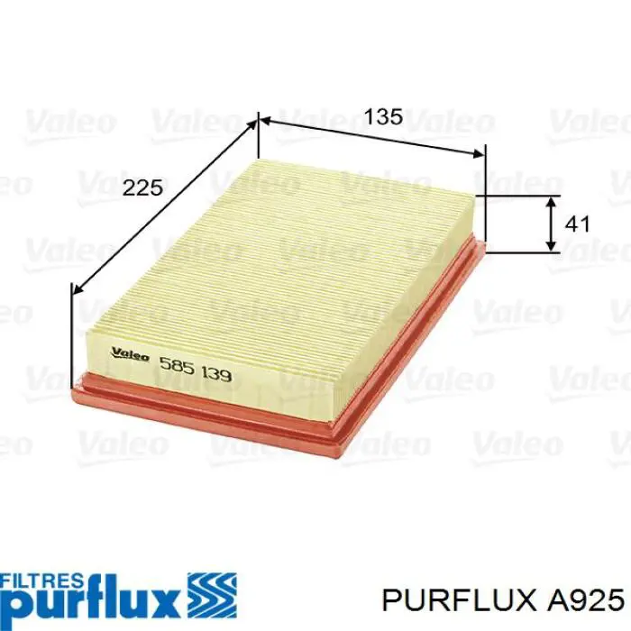 Filtro de aire A925 Purflux