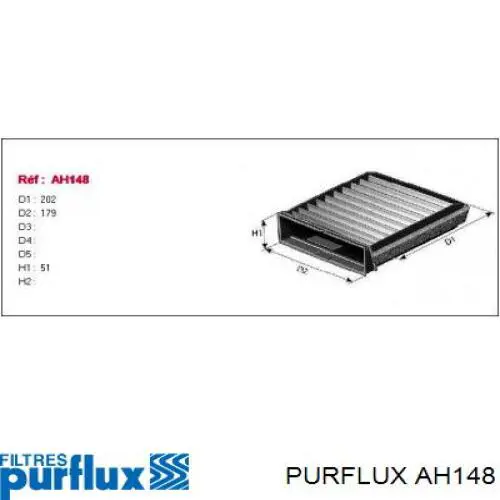 AH148 Purflux filtro habitáculo