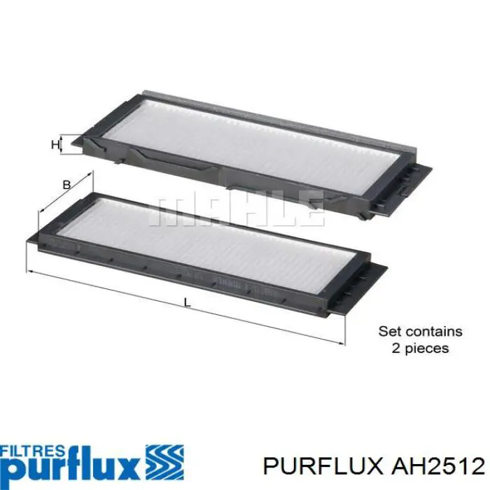 Filtro de cabina Purflux AH2512 precio, desde 13,30 EUR