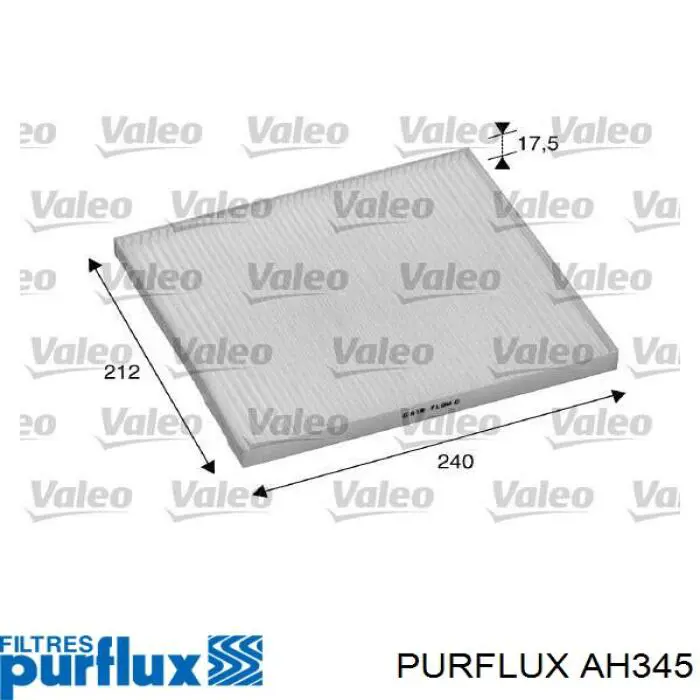 AH345 Purflux filtro habitáculo