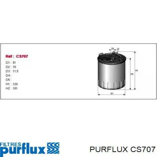 CS707 Purflux filtro combustible