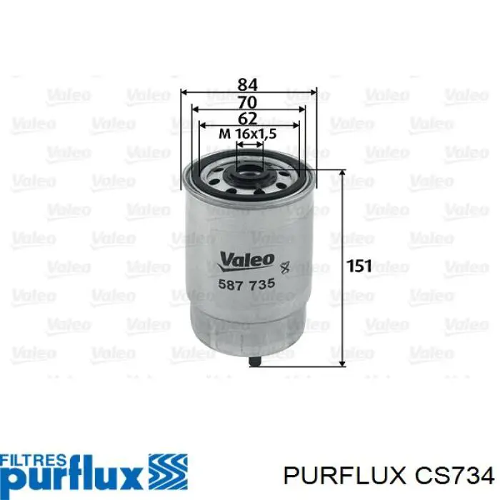Comprar CS734 Purflux Filtro diesel