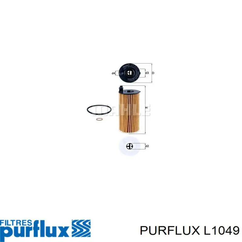 L1049 Purflux Filtro aceite