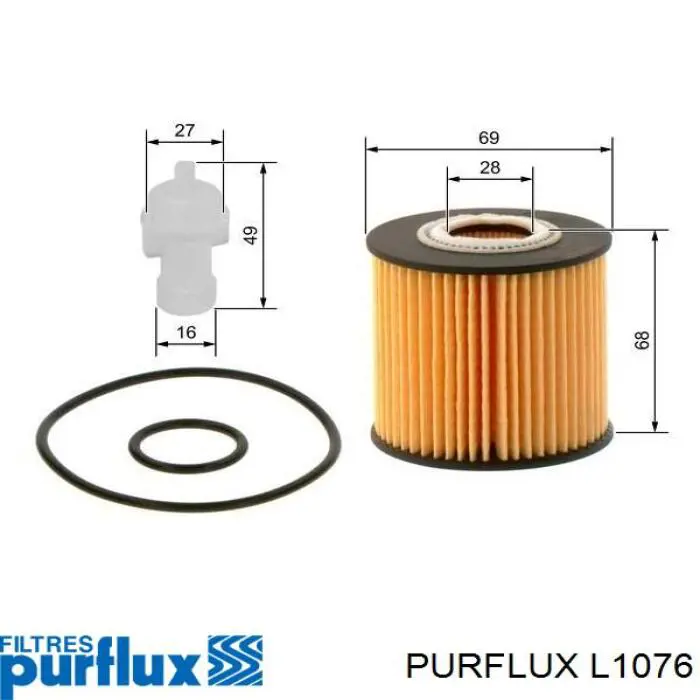 L1076 Purflux Filtro aceite