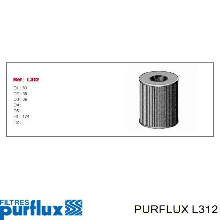 L312 Purflux filtro de aceite