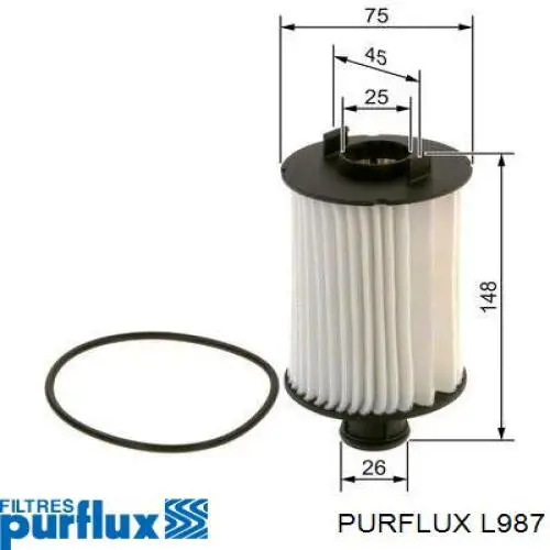 L987 Purflux filtro de aceite