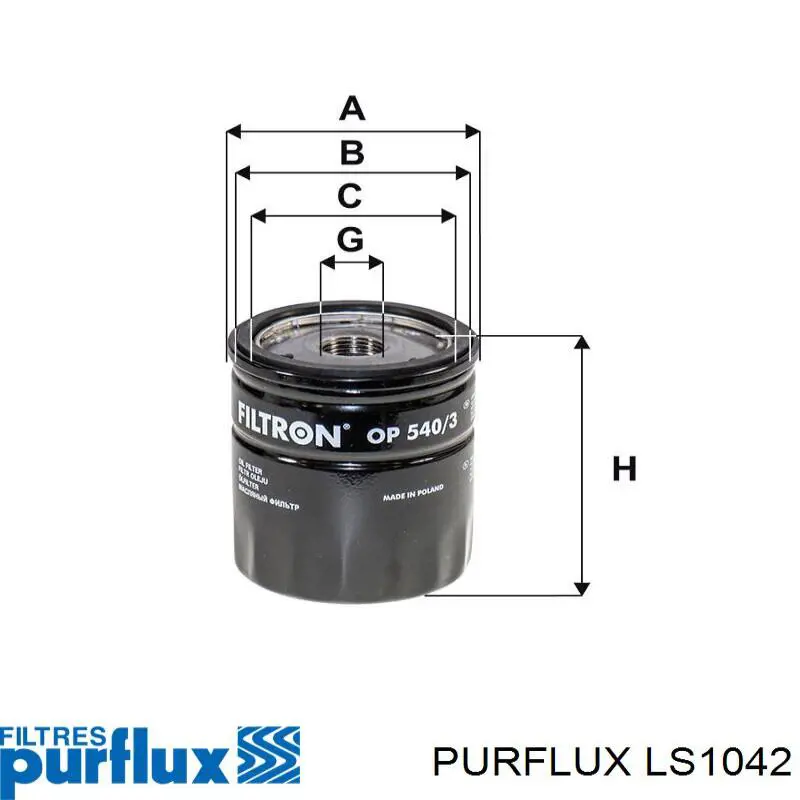 LS1042 Purflux Filtro aceite