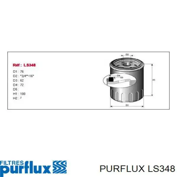 LS348 Purflux filtro de aceite