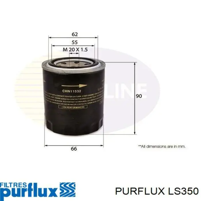 Filtro de aceite LS350 Purflux