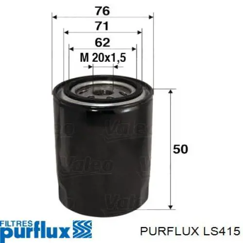 LS415 Purflux filtro de aceite