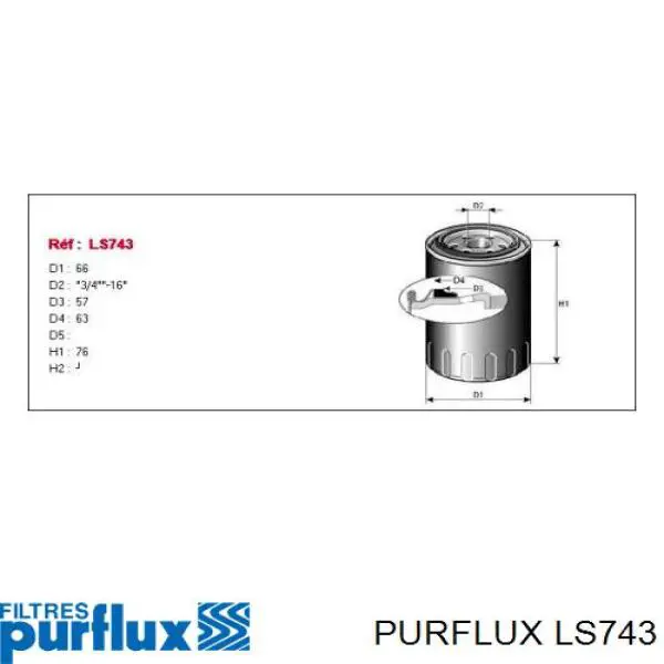 LS743 Purflux filtro de aceite