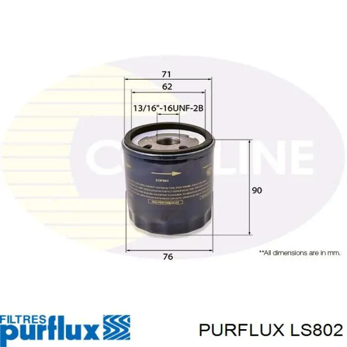 Comprar LS802 Purflux Filtros de aceite