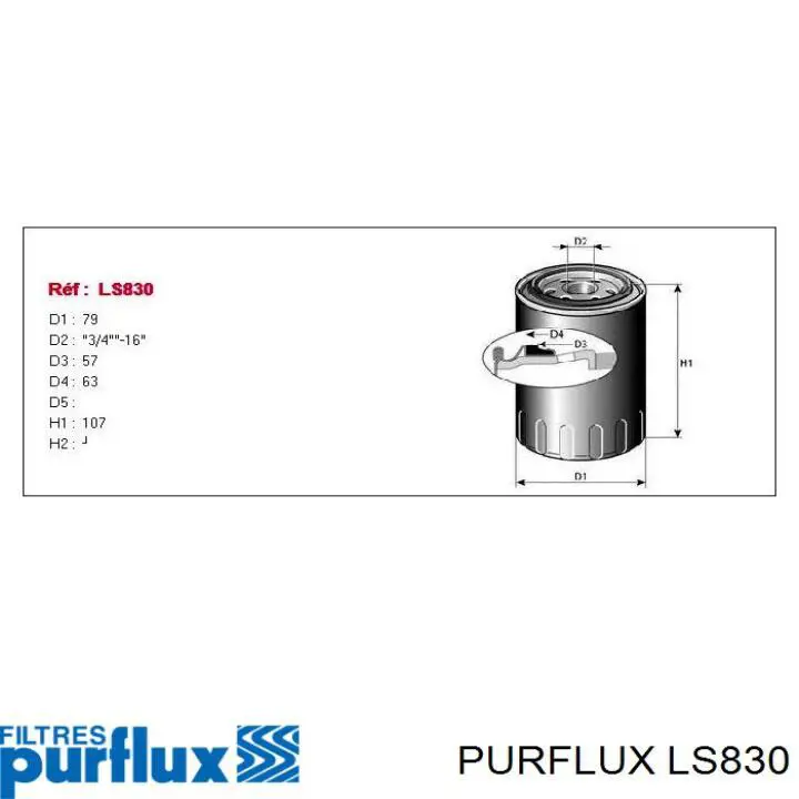 LS830 Purflux filtro de aceite