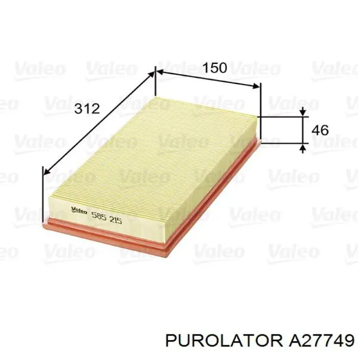 A27749 Purolator filtro de aire