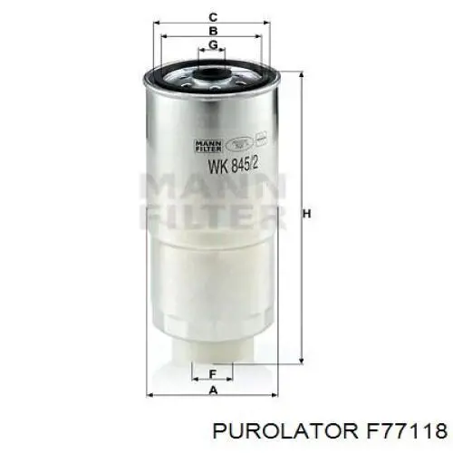 F77118 Purolator filtro combustible