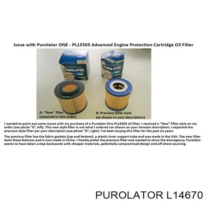 L14670 Purolator filtro de aceite