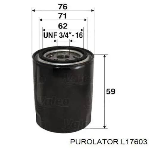 L17603 Purolator filtro de aceite