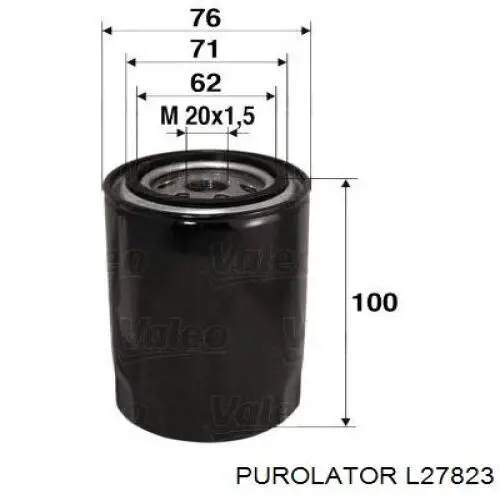 L27823 Purolator filtro de aceite