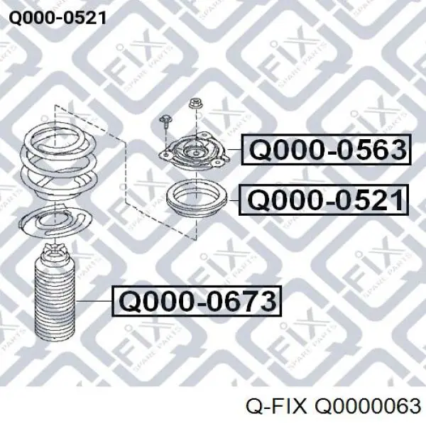 Q0000063 Q-fix rodamiento amortiguador delantero