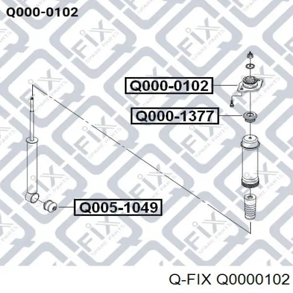 Q000-0102 Q-fix soporte amortiguador trasero