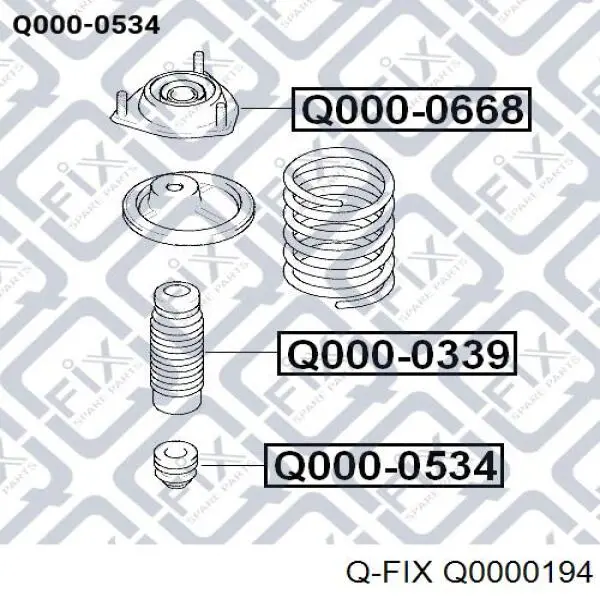 Q0000194 Q-fix almohadilla de tope, suspensión delantera