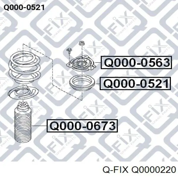 Q0000220 Q-fix rodamiento amortiguador delantero